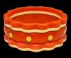 Teresa yellow and orange daisy bangles with vintage orange with yellow mini dots bakelite bangle
